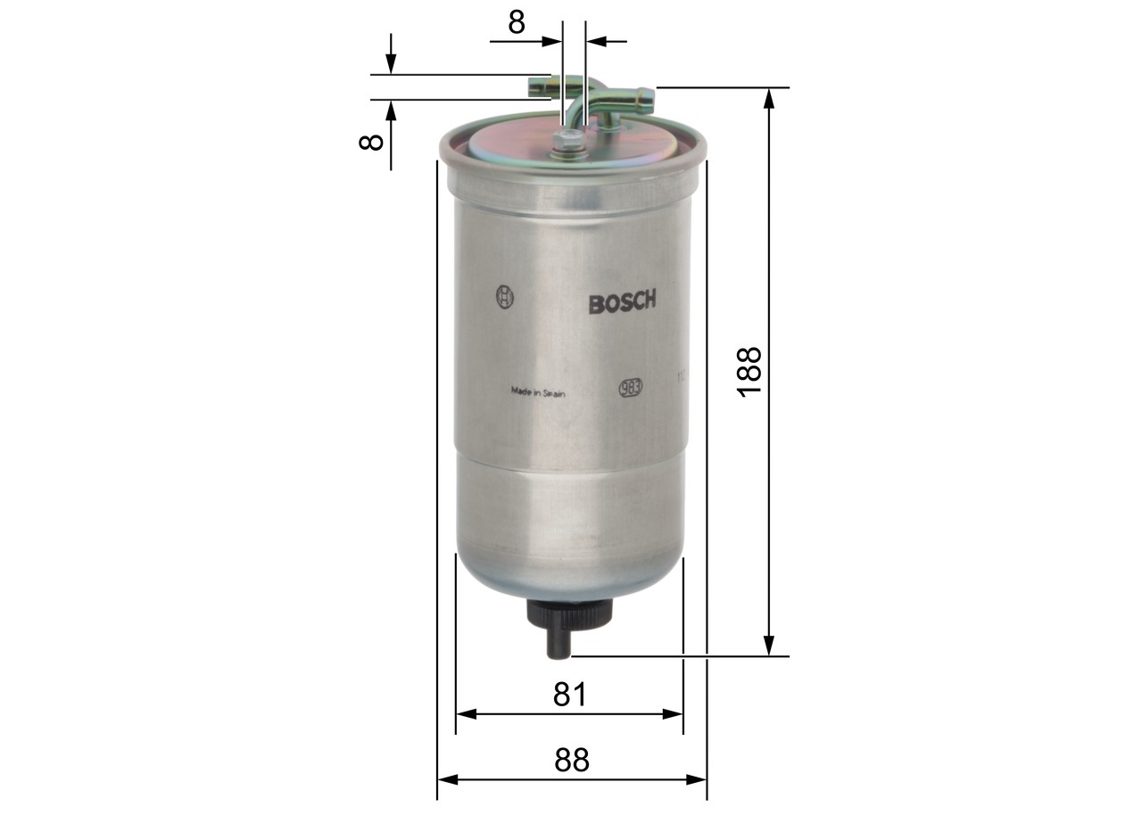 Für BOSCH 0 450 906 442 FUEL FILTER - DIESEL HONDA ACCORD VIII