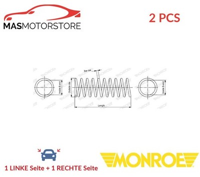 SCHRAUBENFEDER FAHRWERKSFEDER VORNE MONROE SE3321 2PCS P FÜR PEUGEOT 206 CC,206
