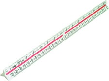 Helix 300mm Metric Triangular Scale Ruler, Red Normal 
