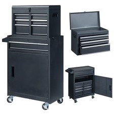 4-Drawer Rolling Tool Cabinet with Bottom Storage & Handle for Garage Workshop