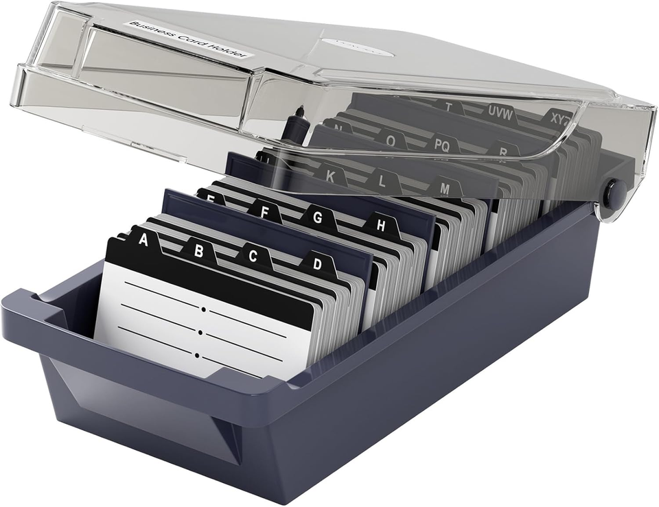 Card Case File Business Card Holder Box File Storage Index Organizer Rolodex For500 ...