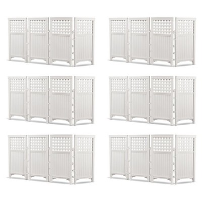 Suncast Outdoor Garden Yard 4 Panel Screen Enclosure Gated Fence, White (6 Pack)