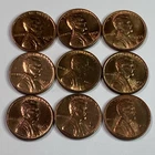 Lincoln Wheat Cent Lot Of 9 AU+ 1940-1950’s