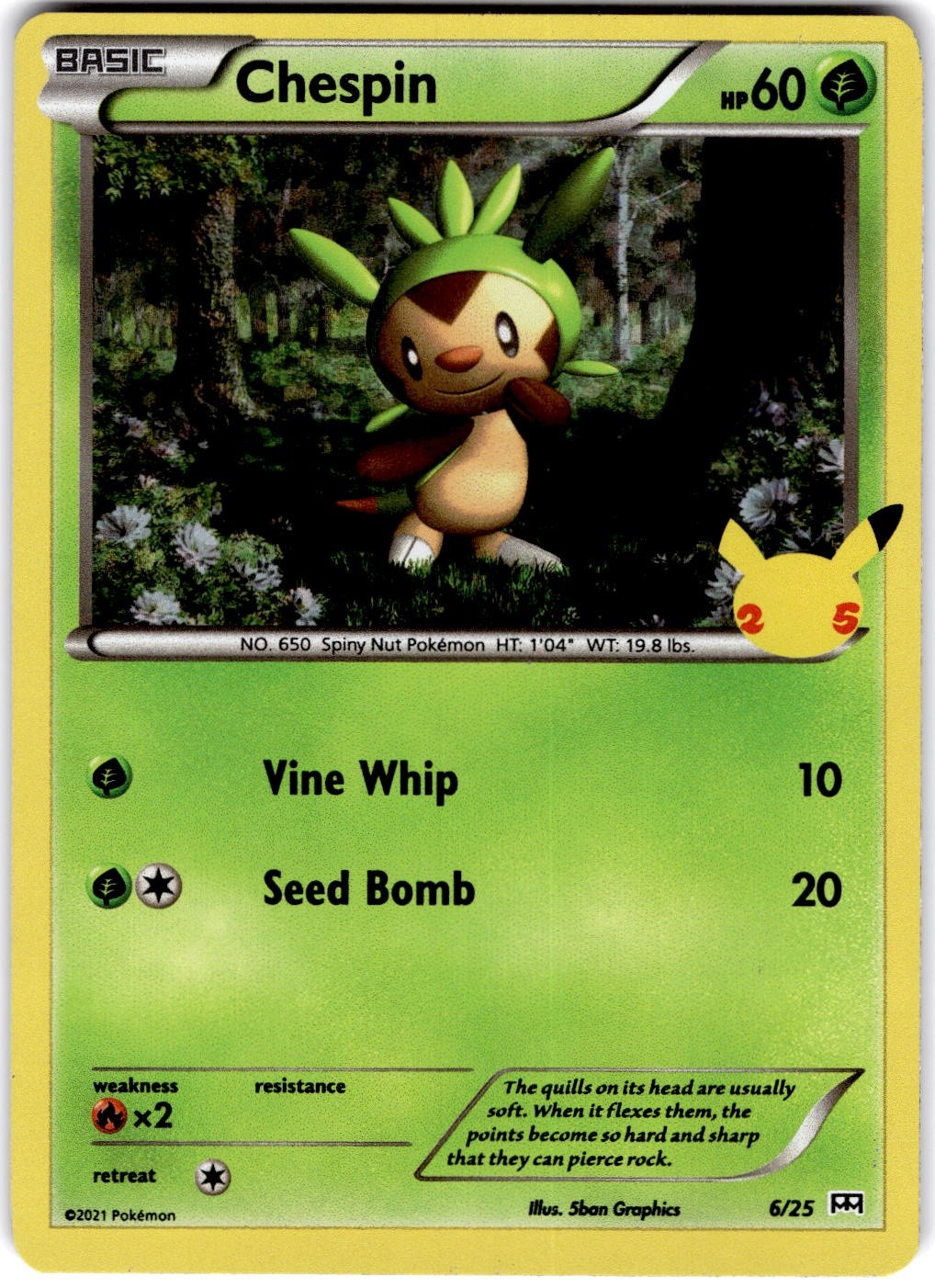 Pokemon Chespin McDonald's Collection 2021 #6 Holofoil English