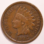 1892 Indian Head Penny Cent Extremely Fine (XF)