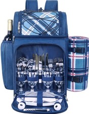 Hap Tim Picnic Basket Backpack For 4 Person With Insulated Leak Proof Cooler