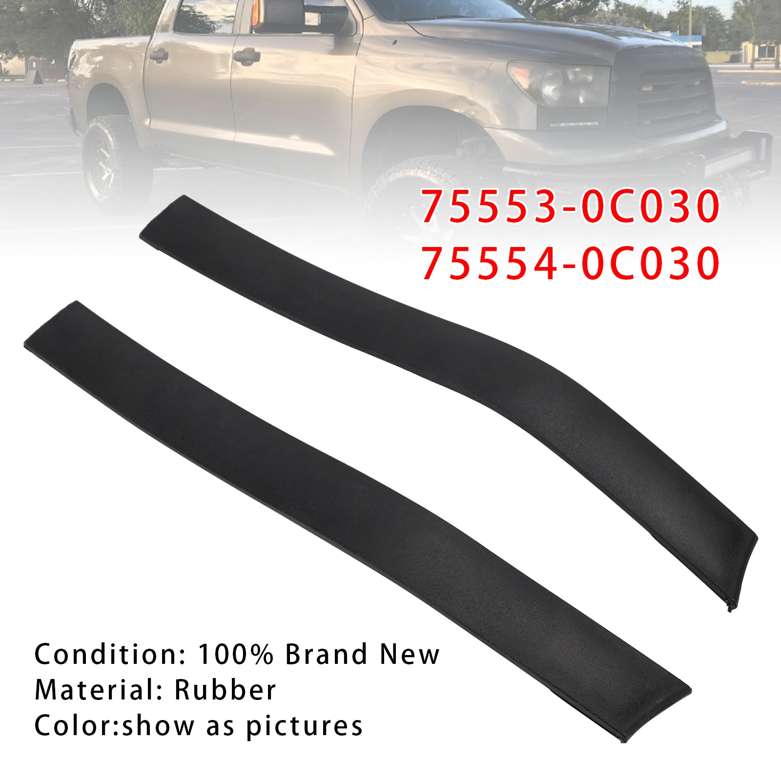 Roof Drip Molding Rear Left & Right For Toyota Tundra Crewmax 07-21 4 Full Doors