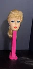 Vintage PEZ Display Head Barbie Style Blonde Ponytail Pink Base