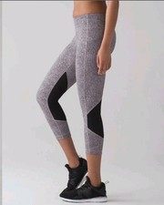 Lululemon Pace Rival Crop Capri Leggings Yoga Pants Women's Size 8 Gray
