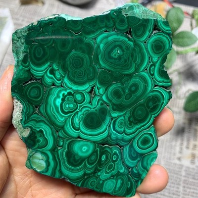 235g  Top Natural Malachite Quartz Crystal Gloss Mineral Specimen
