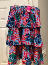 NWT  Tabitha Brown 1X Target Tropical Print Tiered Midi Skirt Colorful Womens