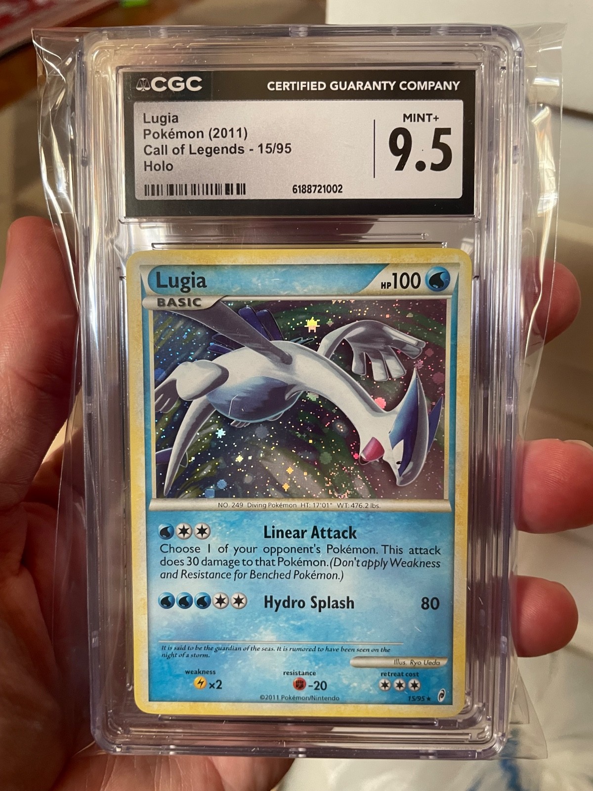 2011 Pokemon Call of Legends Lugia 15/95 Holo w/ Swirl 🌀 graded CGC 9.5 ...