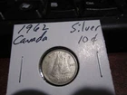 Canada 1962 -  10 Cent Dime Canadian Coin - 80% Silver - ASW 0.06 Oz