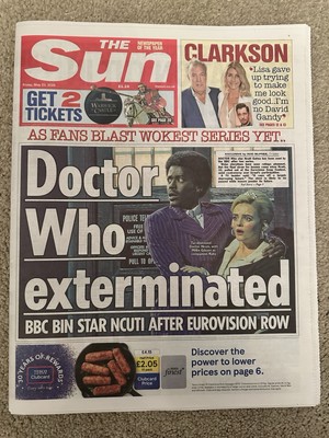The Sun 23rd May 2025 23/5/25 Ncuti Gatwa Axed As Doctor Dr Who & Spurs Return