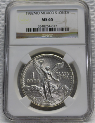 1982 Silver Mexico Libertad 1 Onza MS65 NGC Certified | eBay
