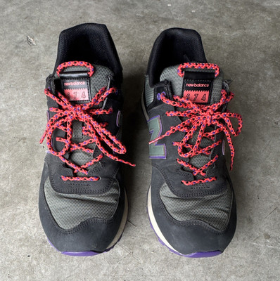 New Balance 574 Men's Low Top Lace-Up Sneakers Black Gray Purple Red ML574NFO