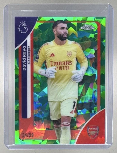 David Raya 2026 Topps Chrome Sapphire Premier League #17 Green Refractor /99