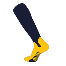 TCK Elite Baseball Knee High Stirrup Socks A, 5in Dk Navy, Gold