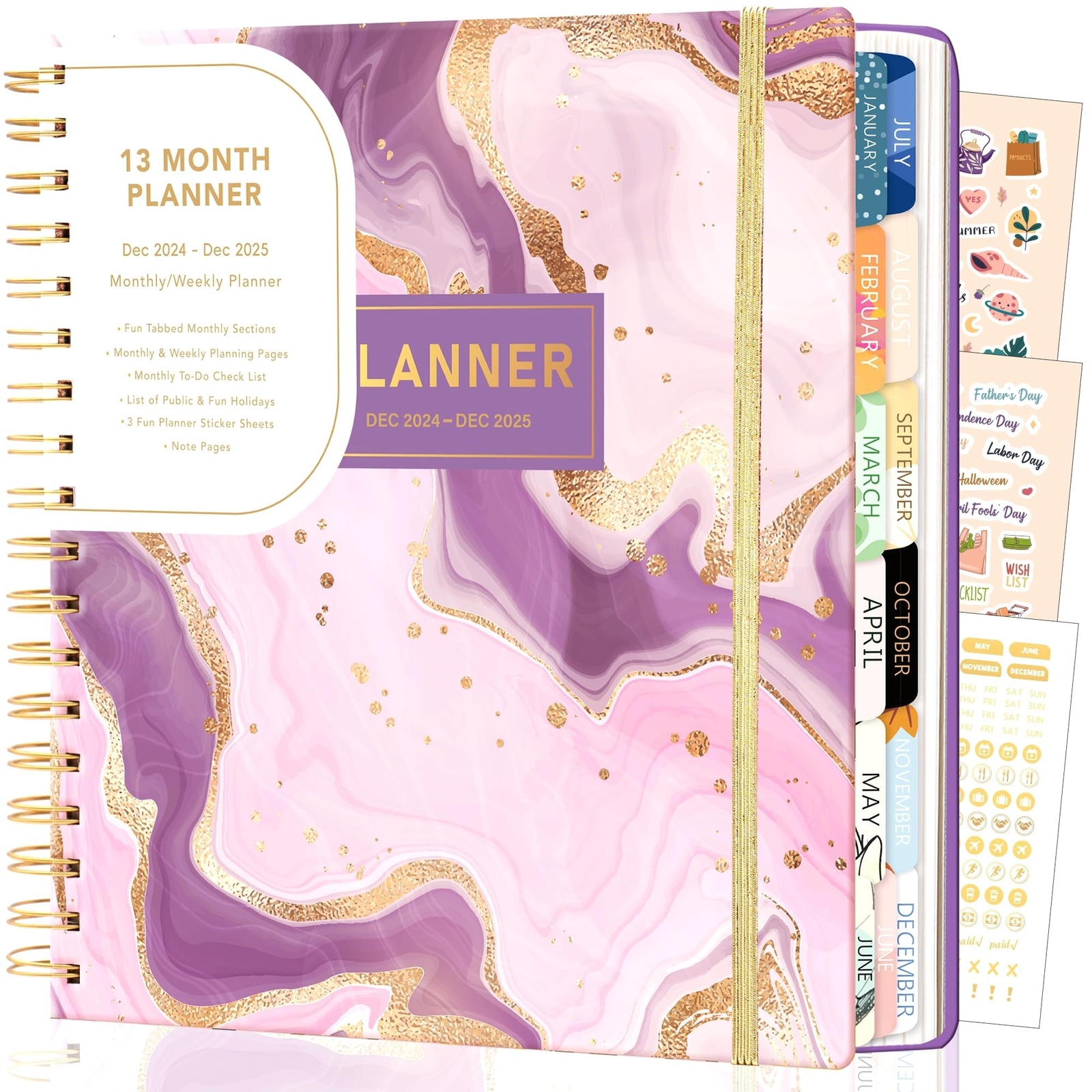 CAGIE 2025 Planner Weekly and Monthly Dec 2024-Dec 2025 with 13 Month Tabs Ha...