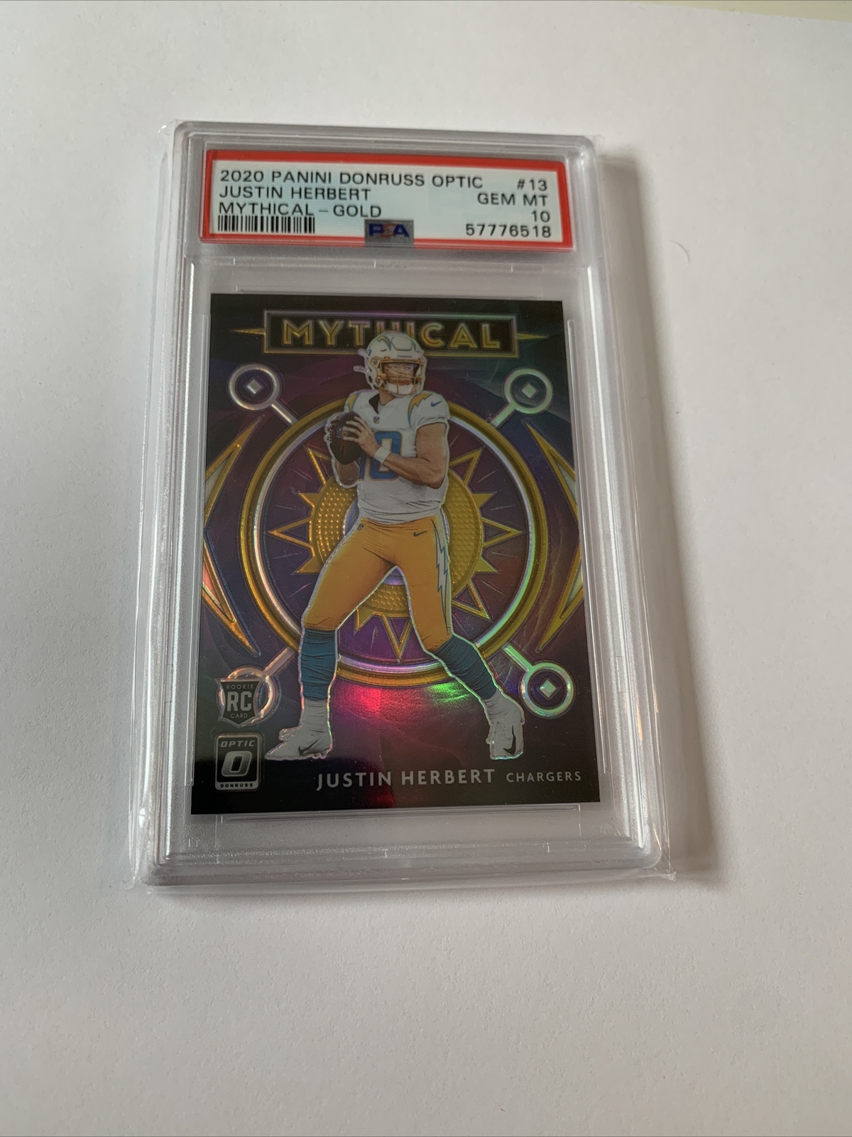 2020 Donruss Optic-Justin Herbert Mythical Gold PSA 10! Jersey Number 10/10! 🔥
