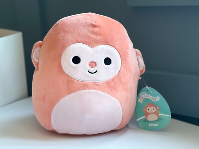 Squishmallows Collection Elton the Peach Monkey Cuddly Plush Stuffed Doll 8-inch