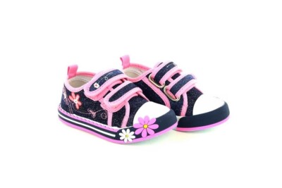 Chatterbox Mädchen Glitzer Touch Verschluss Riemen Denim Sommer Blume Canvas