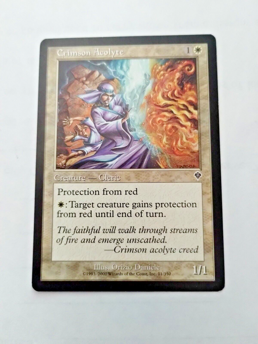 MTG Crimson Acolyte Invasion 11/350 Regular Common - Edge wear | eBay
