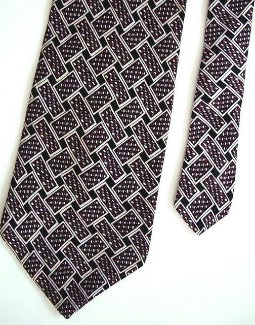 Other Men's Silk Geometric Neck Tie Black 2" x 56" eBay