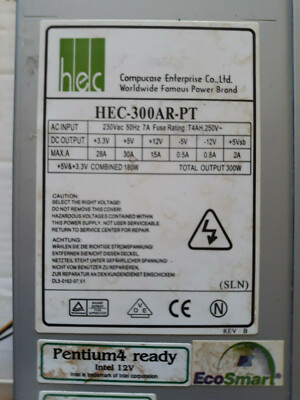 ATX Netzteil Compucase Enterprise HEC-300 AR-PT EcoSmart  300W