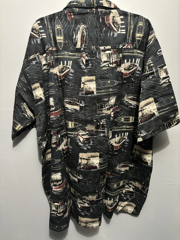 Camisa de pesca con gráfico de barcos grandes y altos Knights Sportswear 4XL para hombre Foto 4 de 4