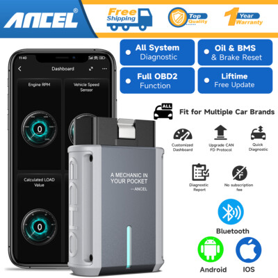 ANCEL ECHO OBD2 Scanner Code Reader All System Car Auto Diagnostic Scan Tool