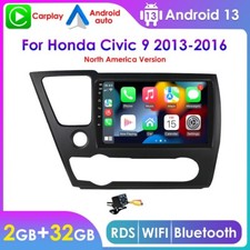 9" For Honda Civic 2013-2016 Android 14 CarPlay Car Stereo Radio Navi GPS Camera