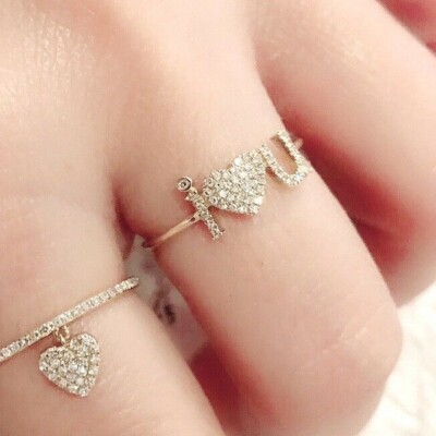 14k Love Band massiv Gold & echte Diamanten 0,11ct. GELBGOLD runde Diamanten 