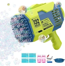 Bubble Machine Gun, 132 Holes Bubble Gun Bubbles Kids Toys for Boys & Girls