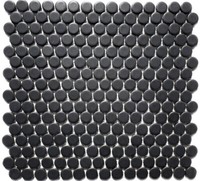Mosaik Fliese Keramik Knopf Schwarz Matt Wand Bad Wc 10-0311 | 10 Mosaikplatten