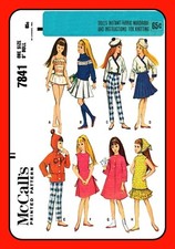 9" Doll Clothes Wardrobe McCall's 7841 Vtg 60's Sew  KNITTING Craft Pattern