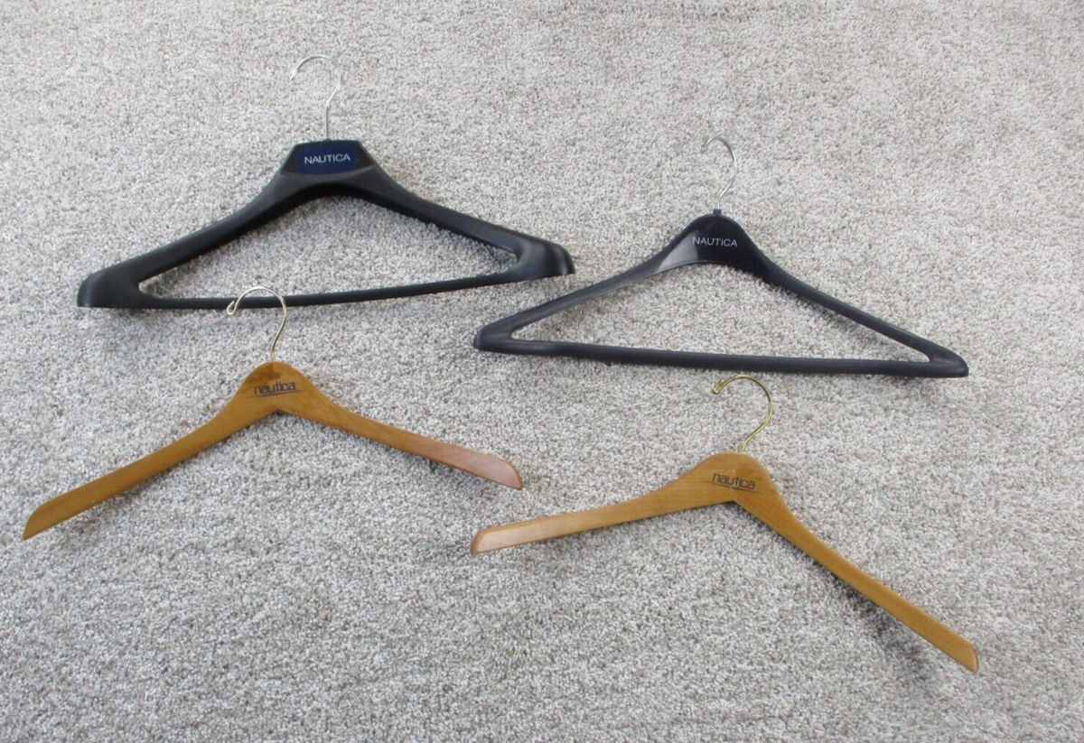 Vintage Nautica Plastic Wooden Hangers Lot of 4 | eBay