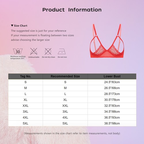Women's Bras Harness Bra Demi-Cup Crop Top Adjustable Vest Sheer Tops Wireless - Photo 51/65