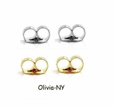14K Yellow Or White Solid Gold Earring Backs 1 Pair Butterfly, Multiple Sizes