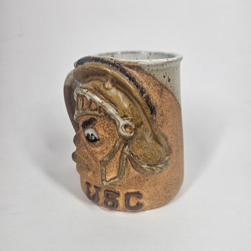 USC Face Mug Robert Weiss Stoneware Vintage Trojans Handmade Hand Thrown Pottery - Picture 2 of 9