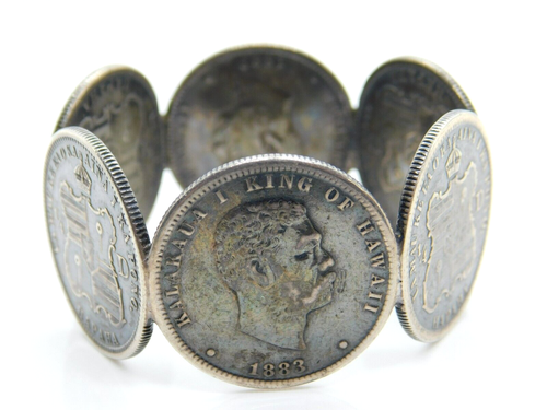 Hapaha Hawaii King Kalakaua Quarter Coin Silver Napkin Ring Mary Cook Love Token - Picture 5 of 13