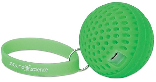 Sound Science Atom Glowing Wireless Bluetooth Mini-Speaker w/ LED Lighting Green - Picture 4 of 5