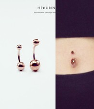 14g 16g RoseGold belly button rings, 316l Surgical steel Navel ring rook earring