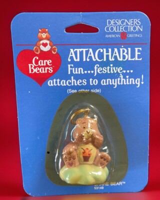Vtg Care Bears Share Bear Keychain American Greetings 1980's NOS Collectible
