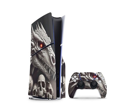 Playstation 5 Slim PS5 Skins Konsolen Aufkleber Faceplate Skin Dragon Skull