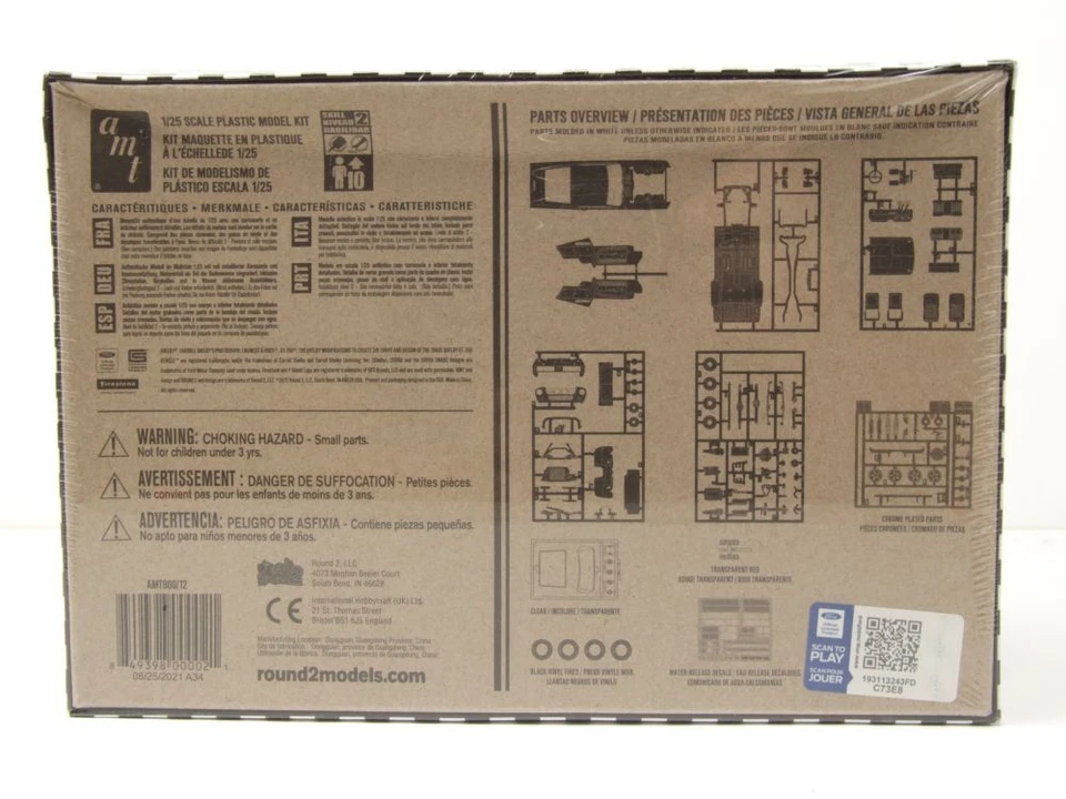 Ford Shelby MUSTANG Gt 350 1967 Bianco Kit Modellismo Plastica Auto 1:25 AMT - Immagine 2 di 4