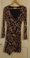 Apricot Women's Dress Size 12 Lined Retro Pattern
