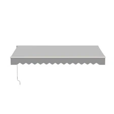ALEKO Retractable Home Patio 10 x 8 feet Awning Silver Gray Canopy Sunshade