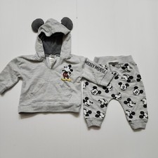 Disney Baby Mickey Mouse Hoodie Pant Set Gray Size 6-9 Months