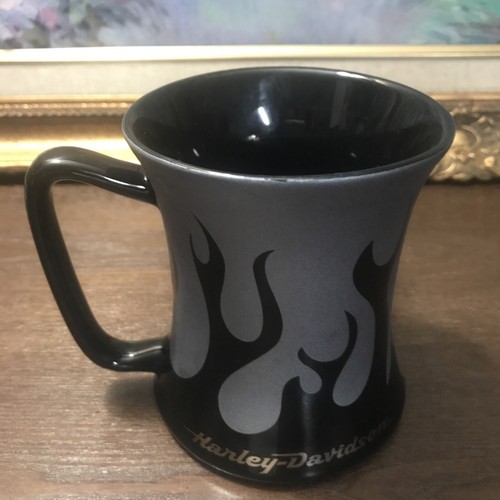 Harley Davidson Black & Silver Flame Coffee Mug Hour Glass Motorcycle Cup - Picture 7 of 13